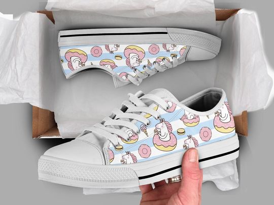 Discover Donut Unicorn Women's Low Top Sneakers