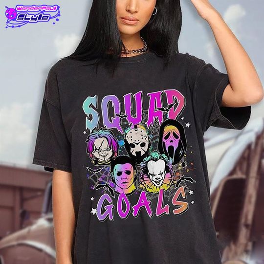 Discover Horror Movie Squad Goals T-shirt - Classic Movie Character Tee