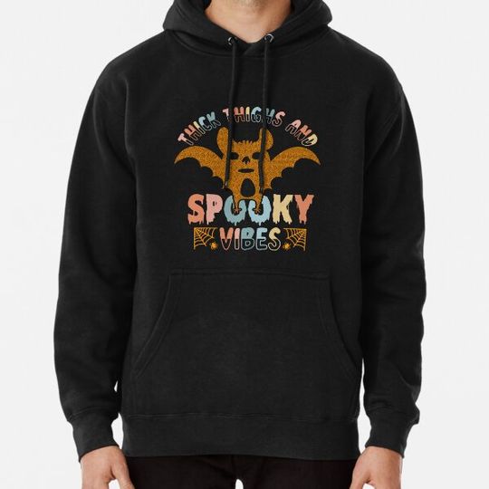 Discover Thick Thighs And Spooky Vibes Funny Halloween T-Shirt Hoodies