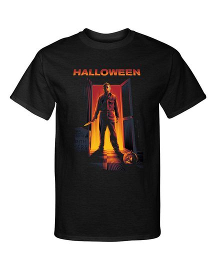 Discover Halloween Micheal Myers Entering Horror Killer Style Graphic Tee T-Shirt - Premium Ringspun Cotton