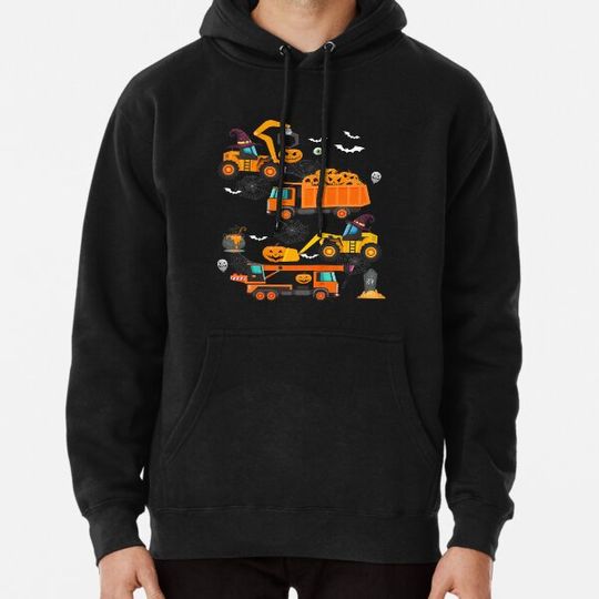 Discover Construction Vehicle Halloween  Truck Pumpkin Hoodies