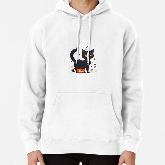 Discover Halloween Black Cat Hoodies