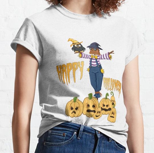Discover Owl, Scarecrow and Pumpkins, Happy Halloween T-shirts