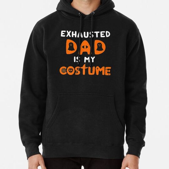 Discover Mens Funny Dad Halloween Tired Dad Mom Baby Matching Gift Premium Hoodies