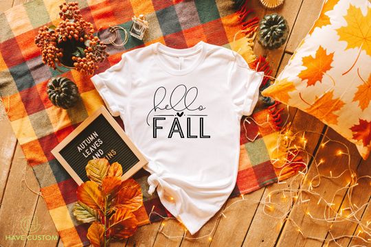 Discover Hello Fall Pumpkin Seasonal T-Shirt