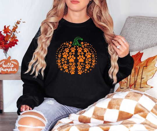 Discover Animal Paw Pumpkin Shirt for Pet Lovers
