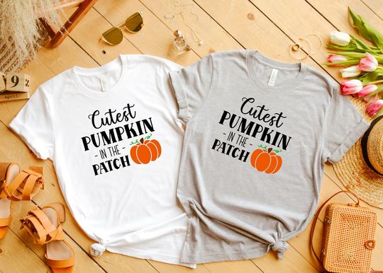Discover Cutest Pumpkin in The Patch Shirt, Halloween Shirt, Halloween Costume, Pumpkin Shirt, Thanksgiving Shirt, Witch Shirt