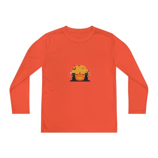 Discover Youth Long Sleeve Pumpkin Cat