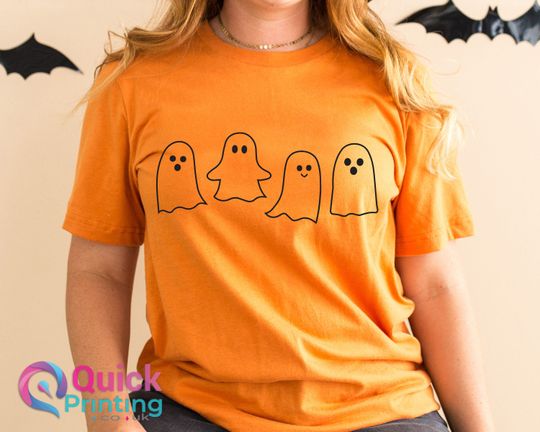Discover Cute Ghost shirt, spooky shirt, Funny Boo Shirt, Witch Shirt, Ghost Tee, Womens Halloween T-Shirt, funny Halloween Tee,Halloween Party Shirt