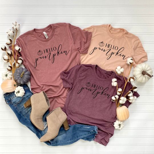 Discover Hello Pumpkin Tee, Cute Fall Design for Women