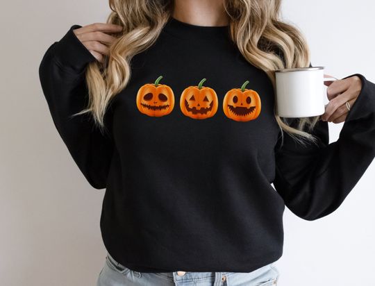 Discover Spooky Pumpkin Halloween Sweatshirt - Fall Gift Design