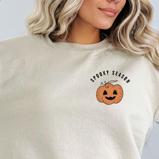 Discover Spookie Season Jack o Lantern halloween sweatshirt Tote bag silly funny cute and scary spooky season trick or treat hippie ghost