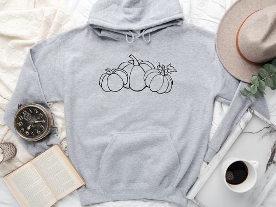 Discover Pumpkin Themed Hoodie for Halloween