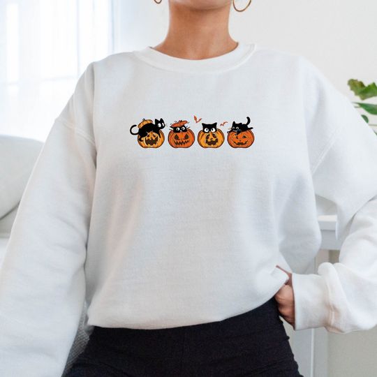 Discover Cool Halloween Cat Sweatshirt for Cat Lovers