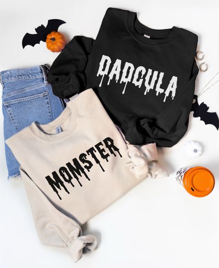 Discover Momster and Dadcula Matching Halloween Sweatshirts