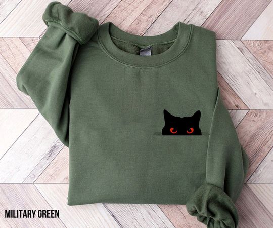 Discover Ghost Cat Halloween Sweatshirt Gift for Cat Lovers