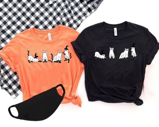 Discover Ghost Cat Halloween Sweatshirt for Cat Lovers