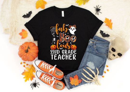 Discover 2nd Grade Halloween Teacher Shirt with Faboolous Design