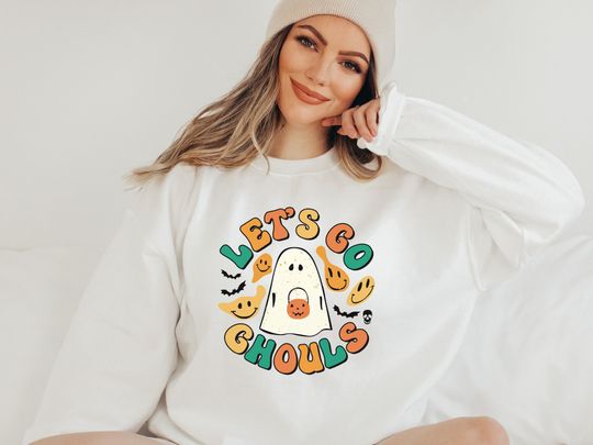 Discover Trendy Cute Halloween Sweatshirt 'Let's Go Ghouls' for Groups