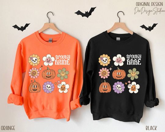 Discover CUSTOM Halloween Bach Sweatshirt, Witchy Bride Or Die Sweats, Personalized Ghost Bachelorette Bridal Party Group Hoodie, Spooky Bach Sweater