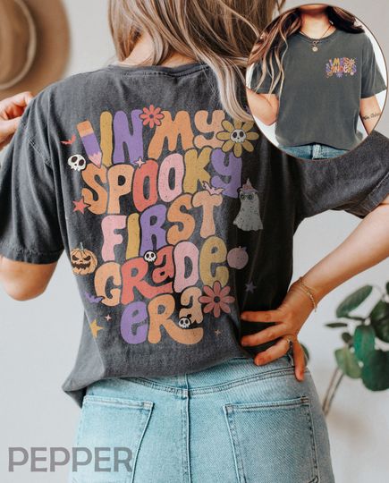 Discover Personalized First Grade Halloween Teacher Shirt