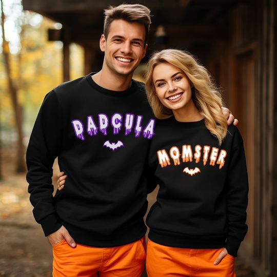 Discover Family Halloween Sweatshirt with Momster and Dadcula