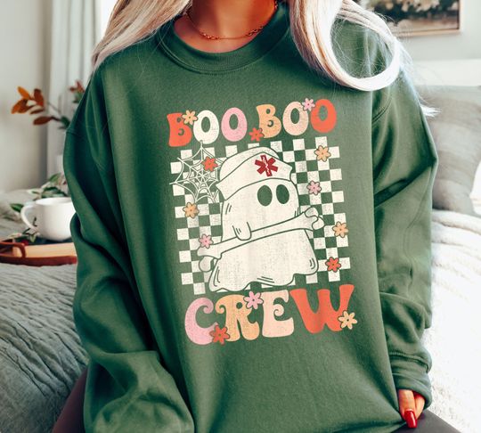 Discover Boo Crew Halloween Nurse Sweatshirt - Spooky Gifts for Nurses