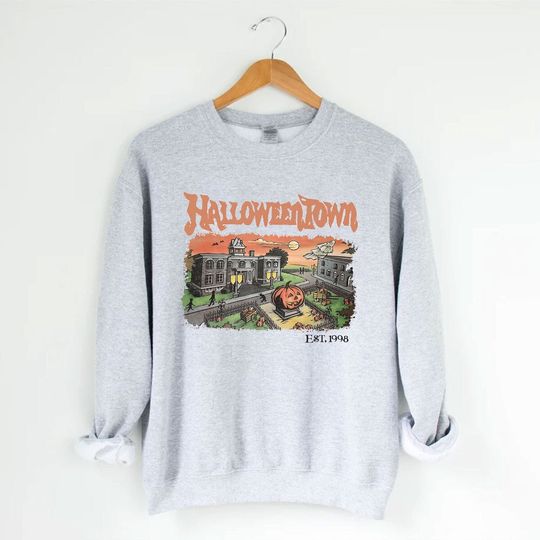 Discover Vintage Halloween Town Est 1998 Sweatshirt, Halloweentown Sweatshirt, Spooky Season Shirt, Halloween Party , Gift For Halloween.