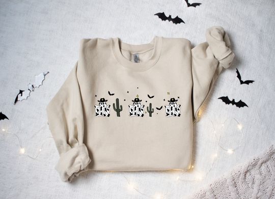 Discover Halloween Cow Sweatshirt - Howdy Ghost