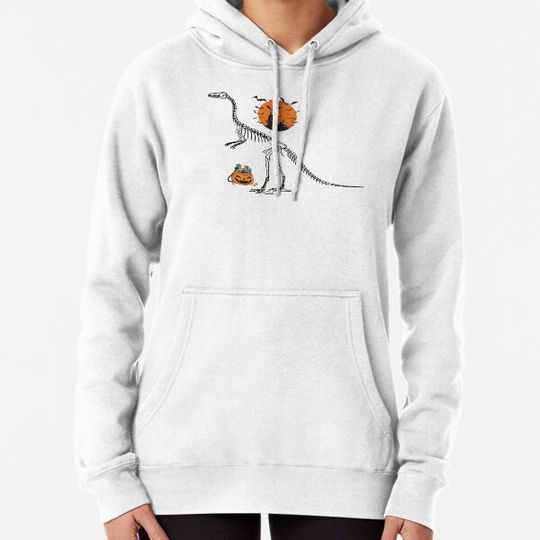 Discover Dinosaur Skeleton Pumpkin With Moon Halloween Costume Hoodies