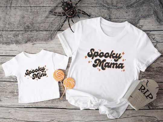 Discover Spooky Mama and Mini Halloween Shirts