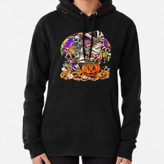 Discover Skeleton Dinosaur Halloween Mummy Pumpkin Tie Dye Hoodies