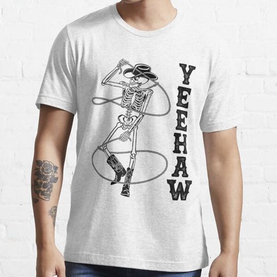 Discover Western Cowboy Skeleton Yeehaw Rodeo Southern Country Music T-shirts