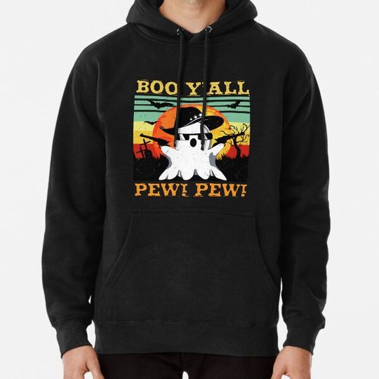 Discover Funny Boo Y'all Cowboy Country Western Halloween Hoodies