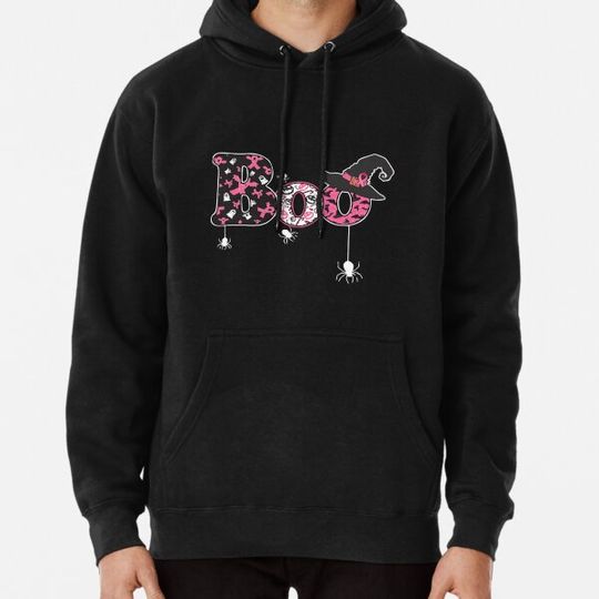 Discover Halloween Boo Breast Cancer Awareness Hoodies
