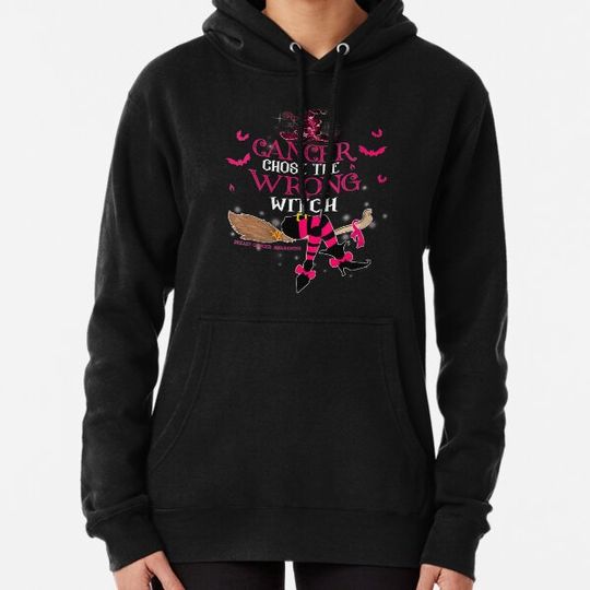 Discover Womens Breast Cancer Chose The Wrong Witch Breast Cancer Halloween V-neck Shirt Hoodies