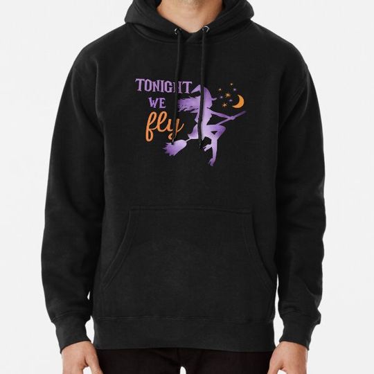 Discover Halloween Design, Witch on Broom, Tonight We Fly Hoodies
