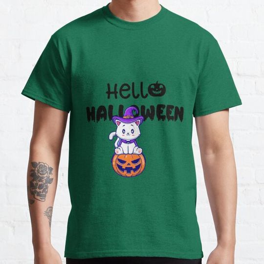Discover Cute Hello Halloween With Kitty T-shirts