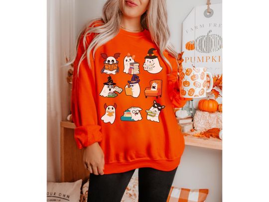 Discover Cute Bookish Ghost Teacher Halloween Shirt