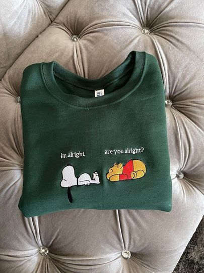 Discover Sn00py and Winnie Cartoon Embroidered Sweatshirt