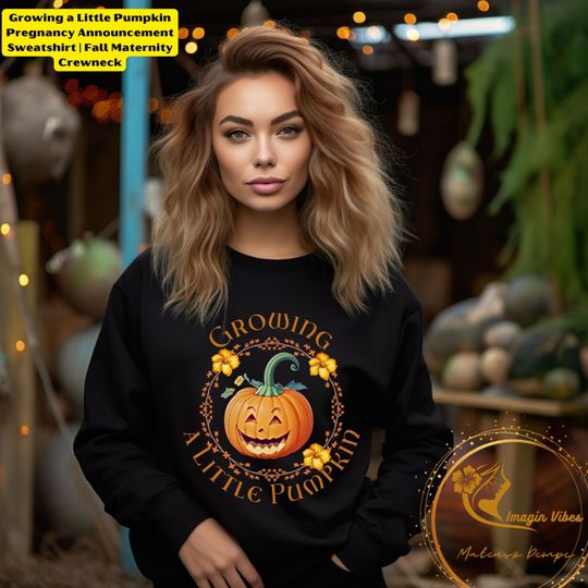 Discover Growing A Little Pumpkin Pregnancy Announcement Sweatshirt | Fall Maternity Crewneck