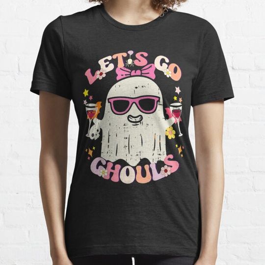 Discover Let's Go Ghouls Ghost With Flowers Halloween Costume T-shirts