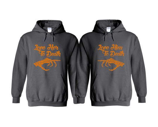 Discover Love Him to Death Love Her to Death Matching Hoodies, Couples Halloween Costumes, Halloween Gift for Couples, His and Her Hoodies