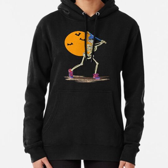 Discover Baseball Skeleton Halloween Funny Baseball Players Hoodies