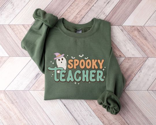 Discover Spooky Teacher Halloween Sweatshirt - Read More