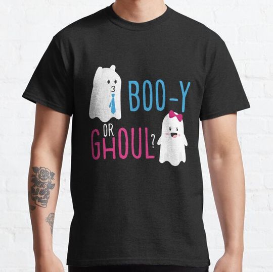 Discover Baby Gender Reveal, Funny Halloween Booy Or Ghoul Ghost T-shirts