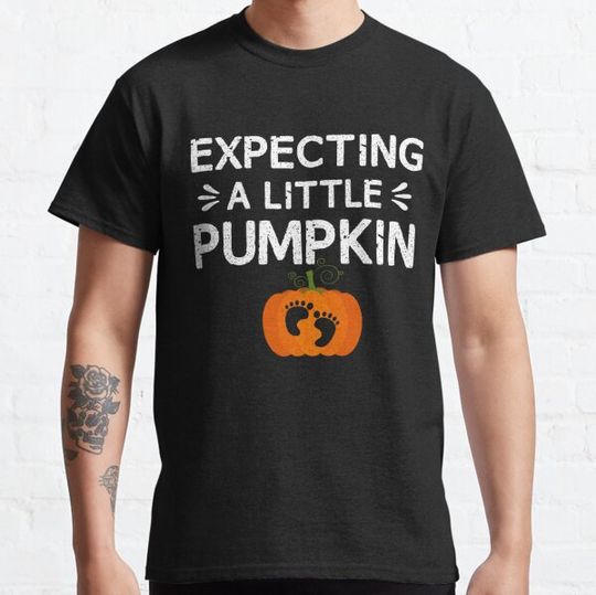 Discover Funny Halloween Expecting a Little Pumpkin Cute T-Shirt Gift T-shirts