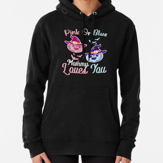 Discover Gender Reveal Fall Halloween Theme Mom - Pumpkin Pink Or Blue - Baby Shower Hoodies