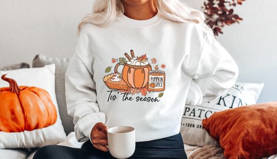 Discover Fall Coffee Lover Sweatshirt for Thanksgiving Season