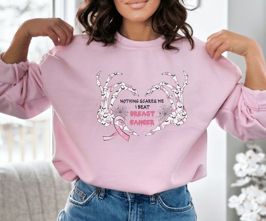 Discover Breast Cancer Awareness Halloween Sweatshirt